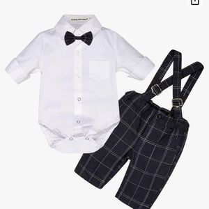BIG ELEPHANT Gentleman Bowtie Suspenders Suits-Dress Clothes, Formal Wear